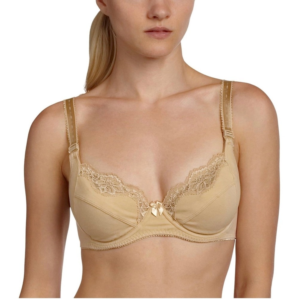 Le Mystere Florence Nursing Bra Essential Collection Nude Lace Trim 32C